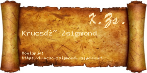 Krucsó Zsigmond névjegykártya